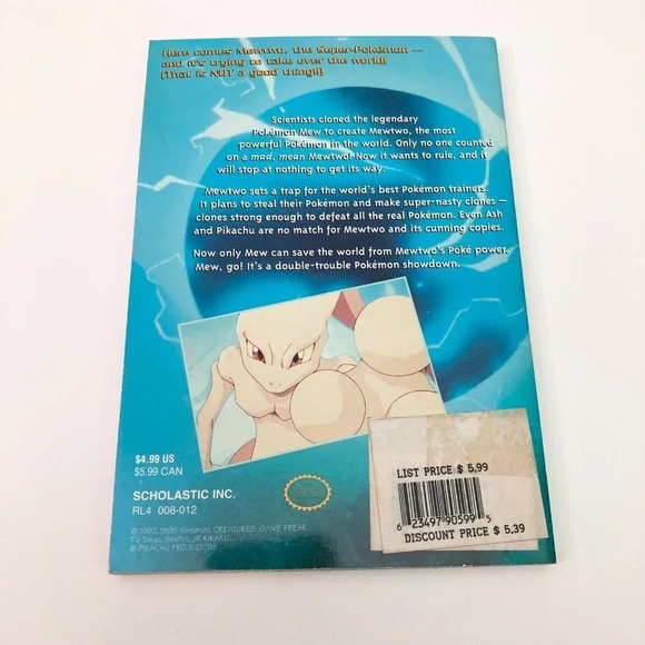 Vtg 1999  Pokemon The First Movie Mewtwo Strikes Back Book Paperback Scholastic - Picture 2 of 16